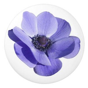 Porte En Céramique Armoire de tiroir à fleurs violet à bouton