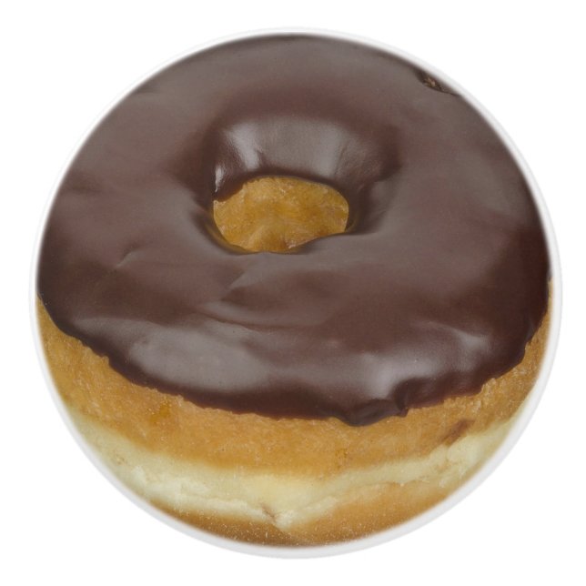 Porte En Céramique Bouton de beignet de chocolat (Devant)