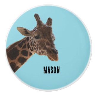 Porte En Céramique Bouton de tirage girafe personnalisé