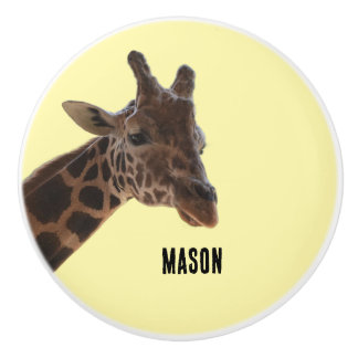 Porte En Céramique Bouton de tirage girafe personnalisé