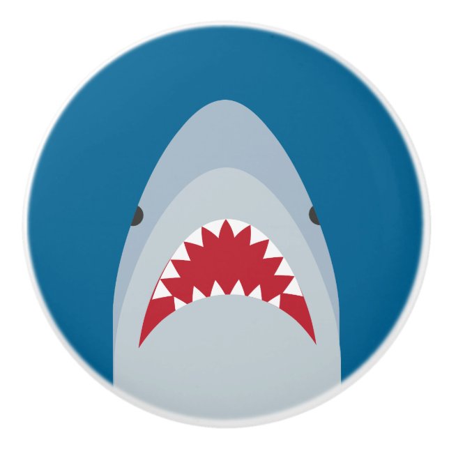 Porte En Céramique Bouton de tiroir d'attaque de requin (Devant)