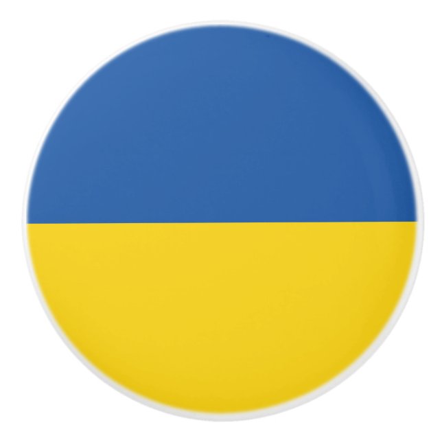 Porte En Céramique Bouton du drapeau de l'Ukraine (Devant)
