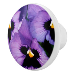 Porte En Céramique Bouton pourpre de tiroir de pensées