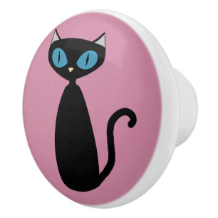 Porte En Céramique Couleur faite sur commande de chat de mod - bouton