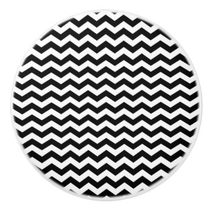 Porte En Céramique Design Chevron noir - Bouton de tiroir