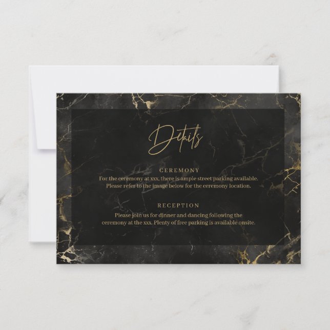 Porte en marbre noir détails carte de boîtier (Devant)
