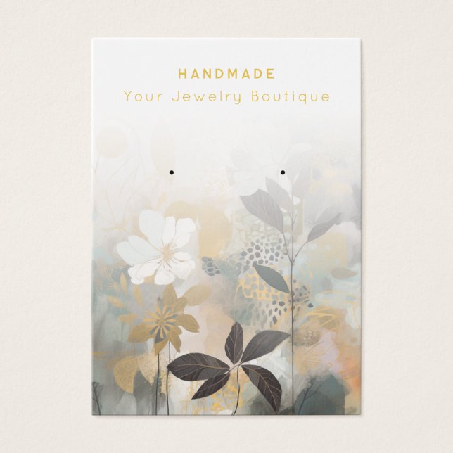 Porte Fleurs Abstraites Bijoux Cartes d'affichage (Devant)