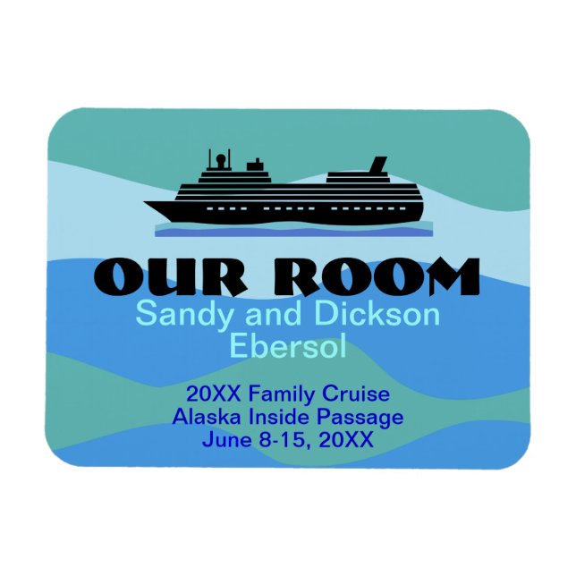 Porte Magnet Cruise Ship Room ID et Memento Custom (Horizontal)