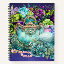 Porte-monnaie turquoise et carnet casquette