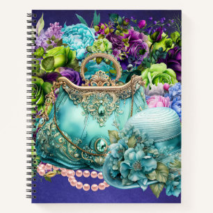 Porte-monnaie turquoise et carnet casquette