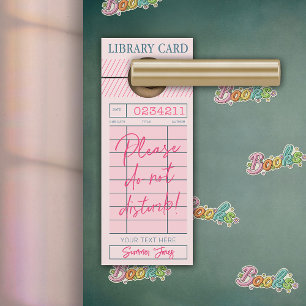 Porte Ne dérangez pas je lis des livres Affichette de po