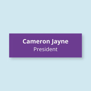 Porte-nom 3x1 Purple Nametag Entreprise Magnétique ou de séc