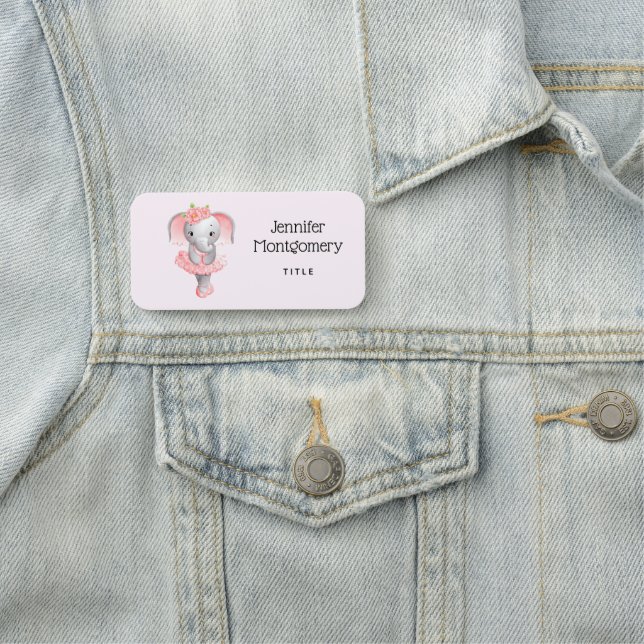 Porte-nom Adorable Ballerina Elephant En Pointe (En situation)