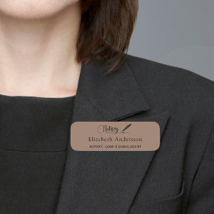 Porte-nom Agent de signature de prêt notaire mocha brown scr