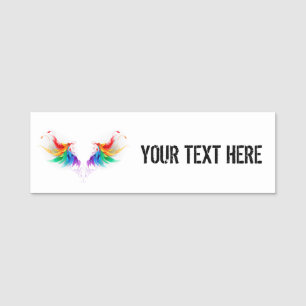 Porte-nom Ailes fluffy arc-en-ciel