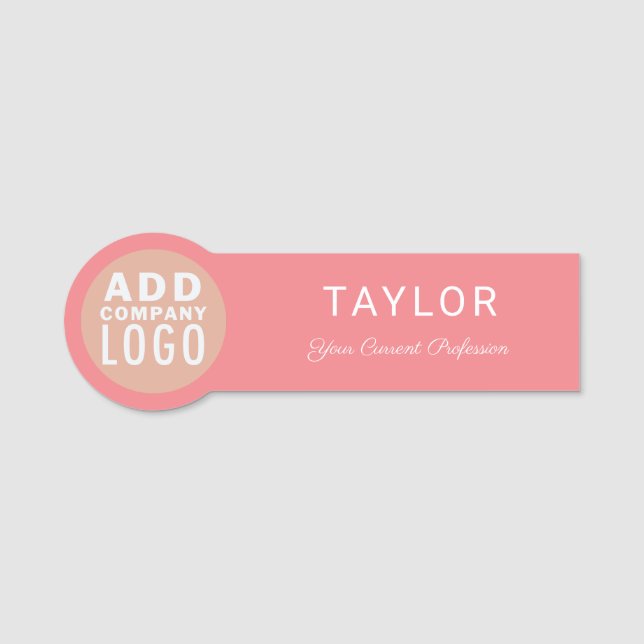 Porte-nom Ajouter un logo d'entreprise Employé du bureau de  (Devant)