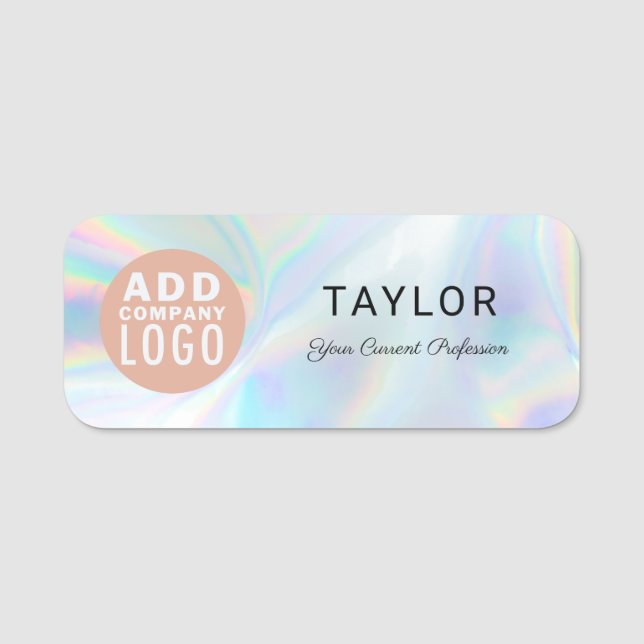 Porte-nom Ajouter un logo d'entreprise Holographic Company E (Devant)