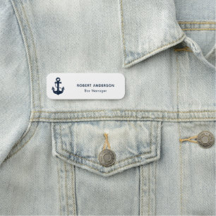 Porte-nom Ancre Naútíque Personnel Professionnel Personnalis