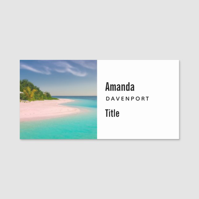 Porte-nom Aquamarine Ocean Tropical Beach Scenic (Devant)