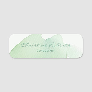 Porte-nom Aquarelle bleu vert simple et moderne