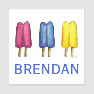 Porte-nom Aquarelle Twin Pop Popsicles Lollies de glace pein