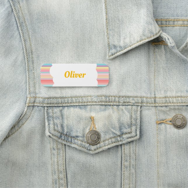 Porte-nom Arc-en-ciel de fête d'anniversaire amusant Thème T (En situation)