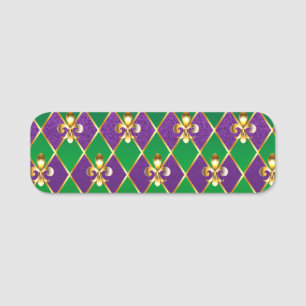 Porte-nom Arrière - plan de bijoux Mardi Gras