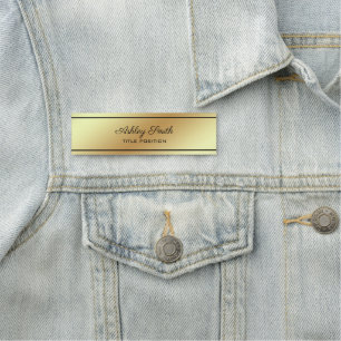 Porte-nom Arrière - plan or brillant simple