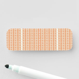 Porte-nom arrière - plan rayé orange et blanc avec petit