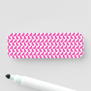 Porte-nom arrière - plan rose et blanc avec motif