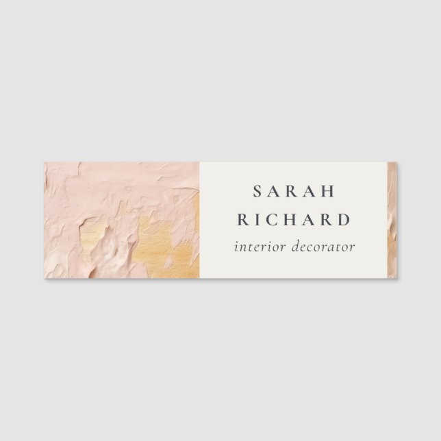 Porte-nom Artisan classique Bush Pink Gold Paint Business (Devant)