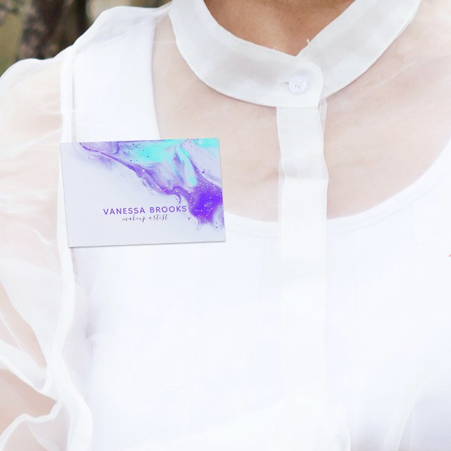 Porte-nom Artiste de maquillage de peinture mixte d'art flui (Créateur téléchargé)