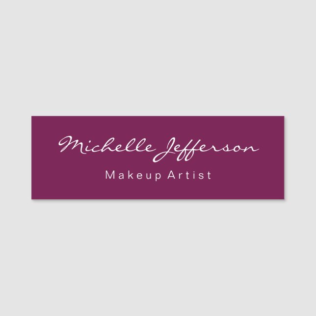 Porte-nom Artiste de maquillage violet Tyrien Affaires uniqu (Devant)