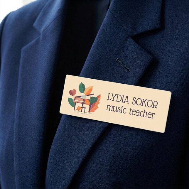 Porte-nom Artistic Autumn Piano Custom  (Créateur téléchargé)