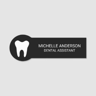 Porte-nom Assistant dentaire professionnel tendance Noir bla