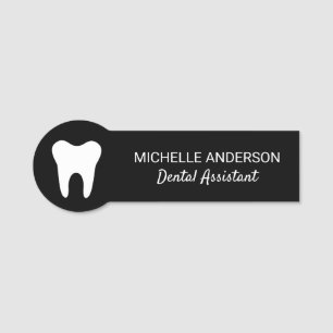 Porte-nom Assistant dentaire professionnel tendance Noir bla