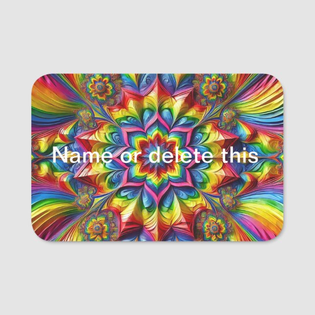 Porte-nom Balise de nom avec couleurs LGBTQ (Devant)