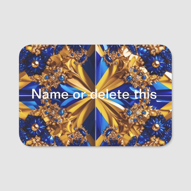 Porte-nom Balise de nom avec les couleurs Suède (Devant)