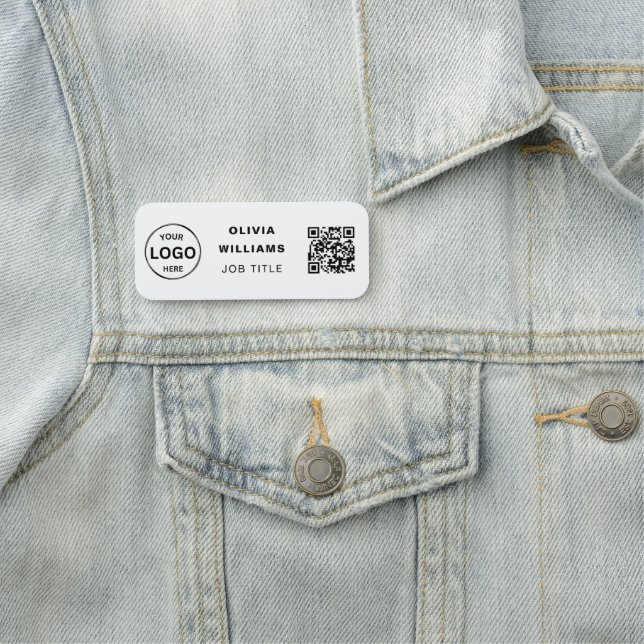 Porte-nom Balise de nom classique simple Qr Code Business Lo (En situation)