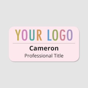 Porte-nom Balise de nom commercial rose Logo personnalisé Co