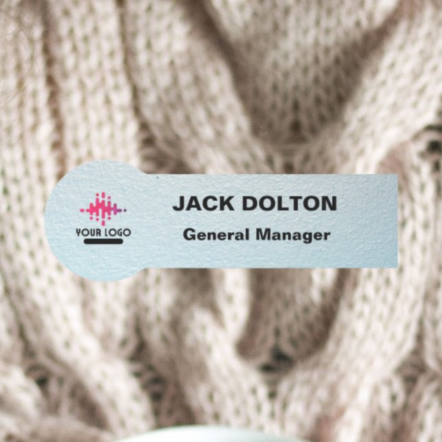 Porte-nom Balise de nom d'argent du logo personnalisé pour l (Créateur téléchargé)