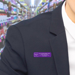 Porte-nom Balise de nom de la marque commerciale Purple Long