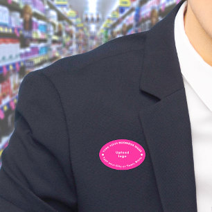 Porte-nom Balise de nom de marque commerciale rose ovale