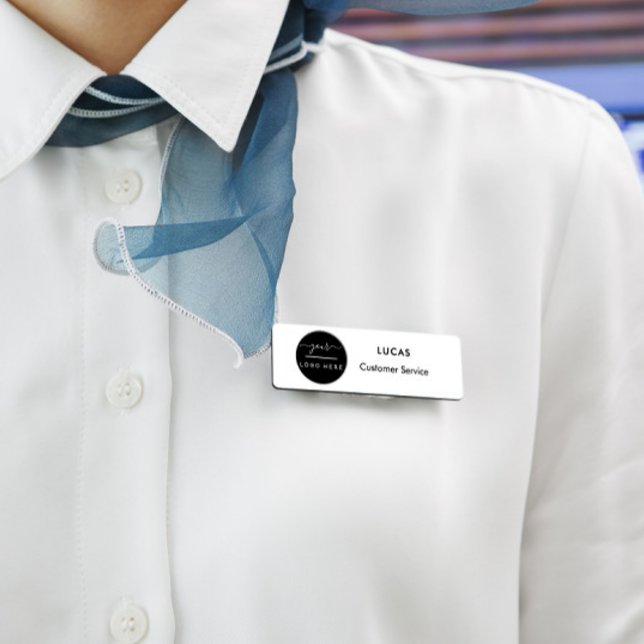 Porte-nom Balise de nom de votre logo brossé métal métalliqu (Créateur téléchargé)