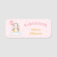 Balise de nom d'entreprise Babysitter Cute Penguin