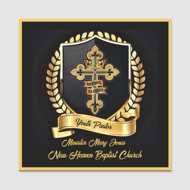 Porte-nom balise de nom du Pasteur de la jeunesse (Devant)