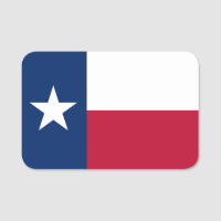 Balise de nom patriotique avec drapeau du Texas