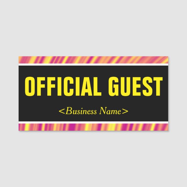 Porte-nom Balise de nom tendance "OFFICIAL GUEST" (Devant)