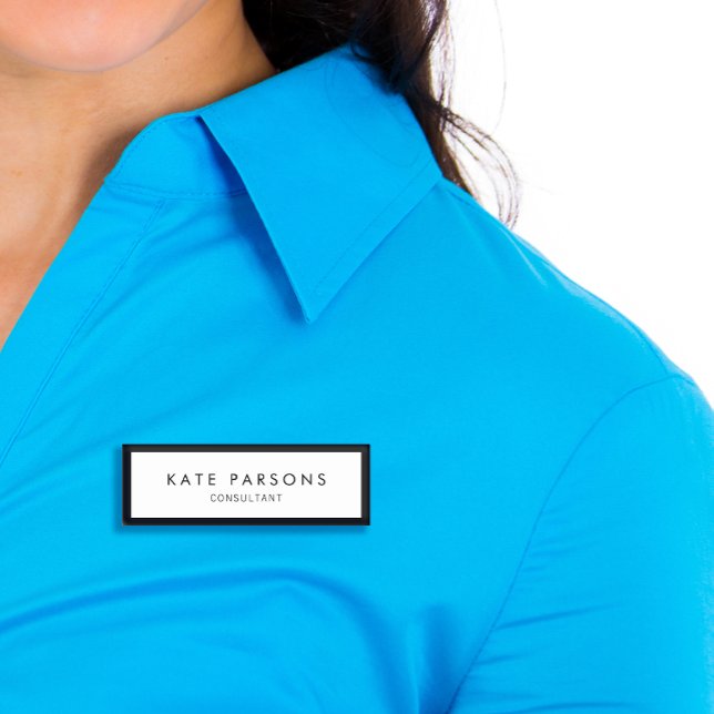 Porte-nom Balise Employé blanc noir (Créateur téléchargé)