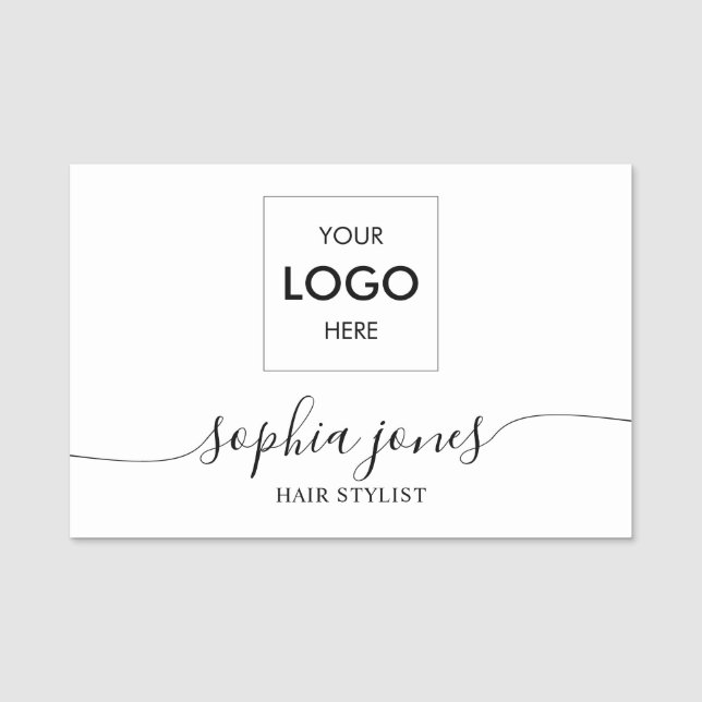 Porte-nom Balise Logo Stylish Script Name (Devant)